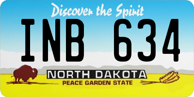 ND license plate INB634