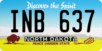ND license plate INB637