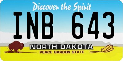 ND license plate INB643