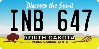 ND license plate INB647