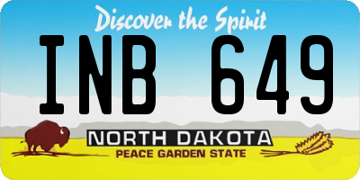 ND license plate INB649