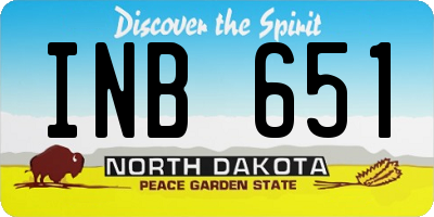 ND license plate INB651