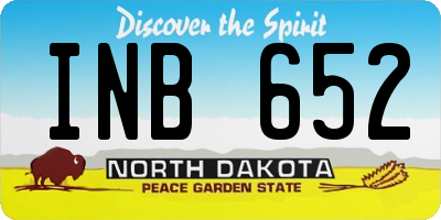 ND license plate INB652