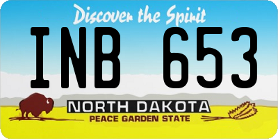ND license plate INB653