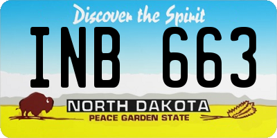 ND license plate INB663