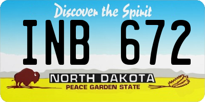 ND license plate INB672