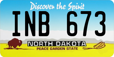 ND license plate INB673