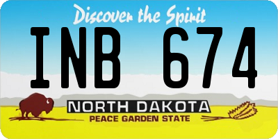ND license plate INB674