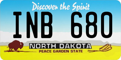 ND license plate INB680
