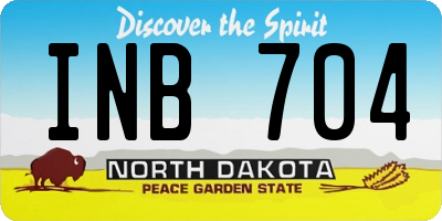 ND license plate INB704