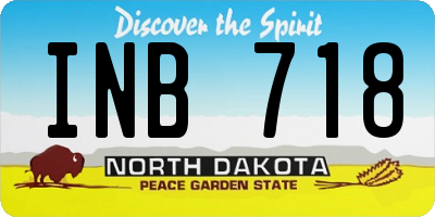 ND license plate INB718