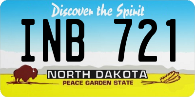 ND license plate INB721
