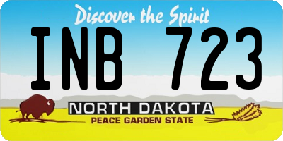 ND license plate INB723