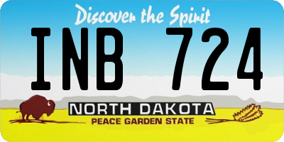 ND license plate INB724