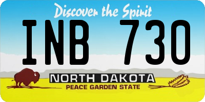 ND license plate INB730
