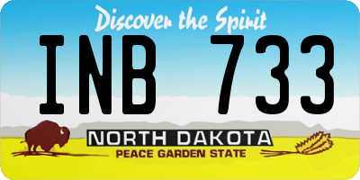 ND license plate INB733