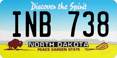 ND license plate INB738