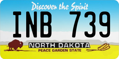 ND license plate INB739