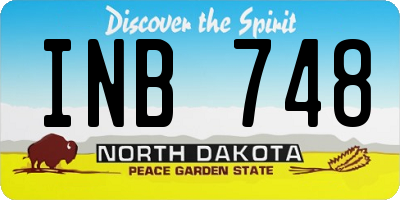 ND license plate INB748