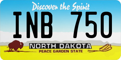 ND license plate INB750