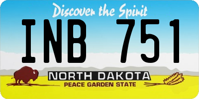 ND license plate INB751