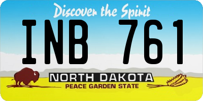 ND license plate INB761
