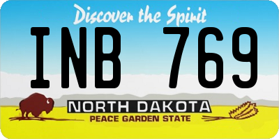 ND license plate INB769