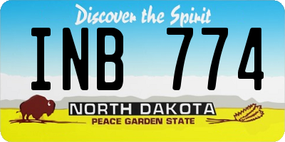 ND license plate INB774