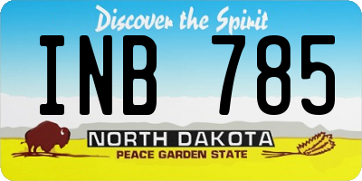 ND license plate INB785