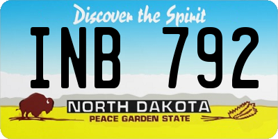 ND license plate INB792