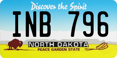 ND license plate INB796
