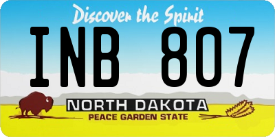 ND license plate INB807