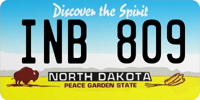 ND license plate INB809