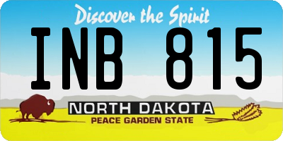 ND license plate INB815