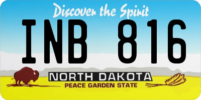 ND license plate INB816