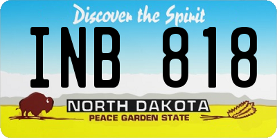 ND license plate INB818