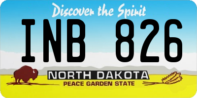ND license plate INB826