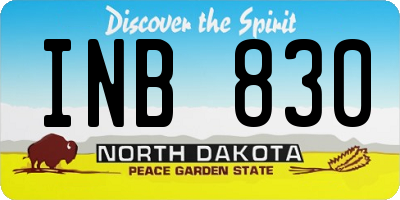 ND license plate INB830