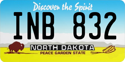 ND license plate INB832