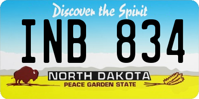 ND license plate INB834
