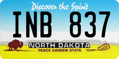 ND license plate INB837