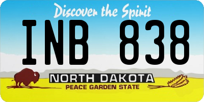 ND license plate INB838