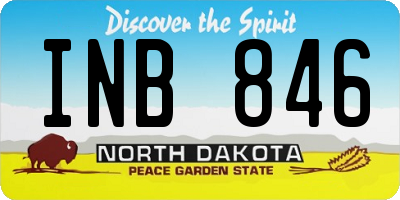 ND license plate INB846