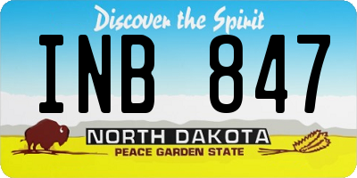 ND license plate INB847