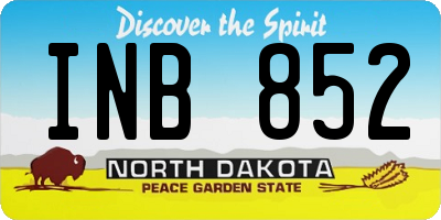 ND license plate INB852