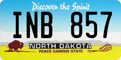 ND license plate INB857