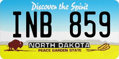 ND license plate INB859