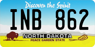 ND license plate INB862