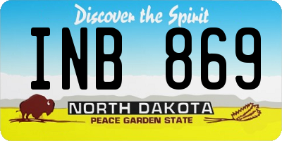 ND license plate INB869