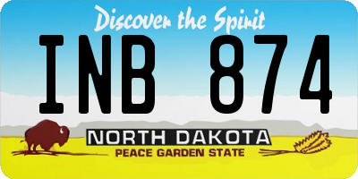 ND license plate INB874